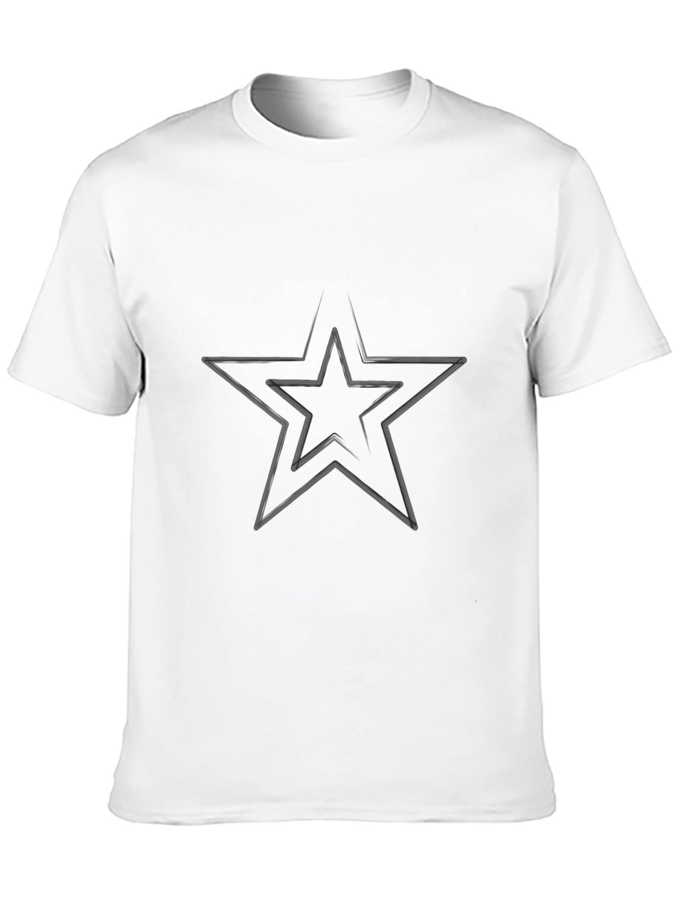 Mens Black Star Graphic Tee - Casual Comfort