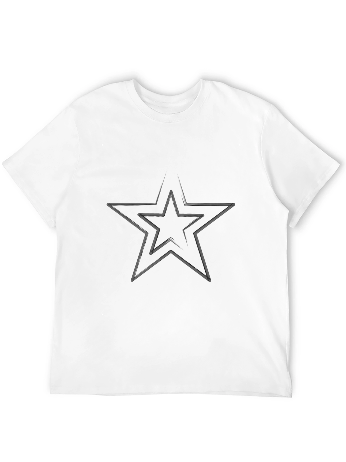 Mens Black Star Graphic Tee - Casual Comfort