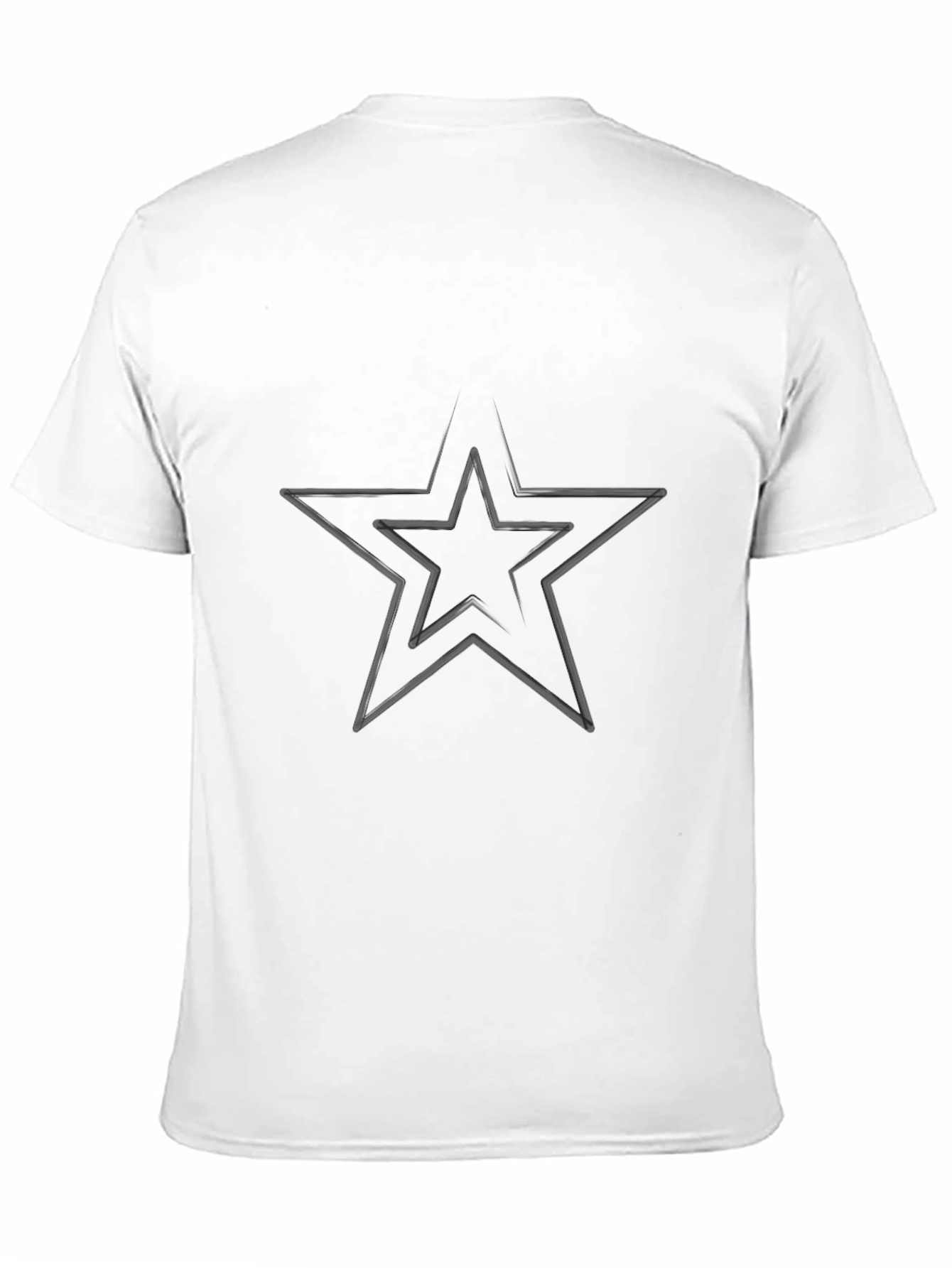 Mens Black Star Graphic Tee - Casual Comfort