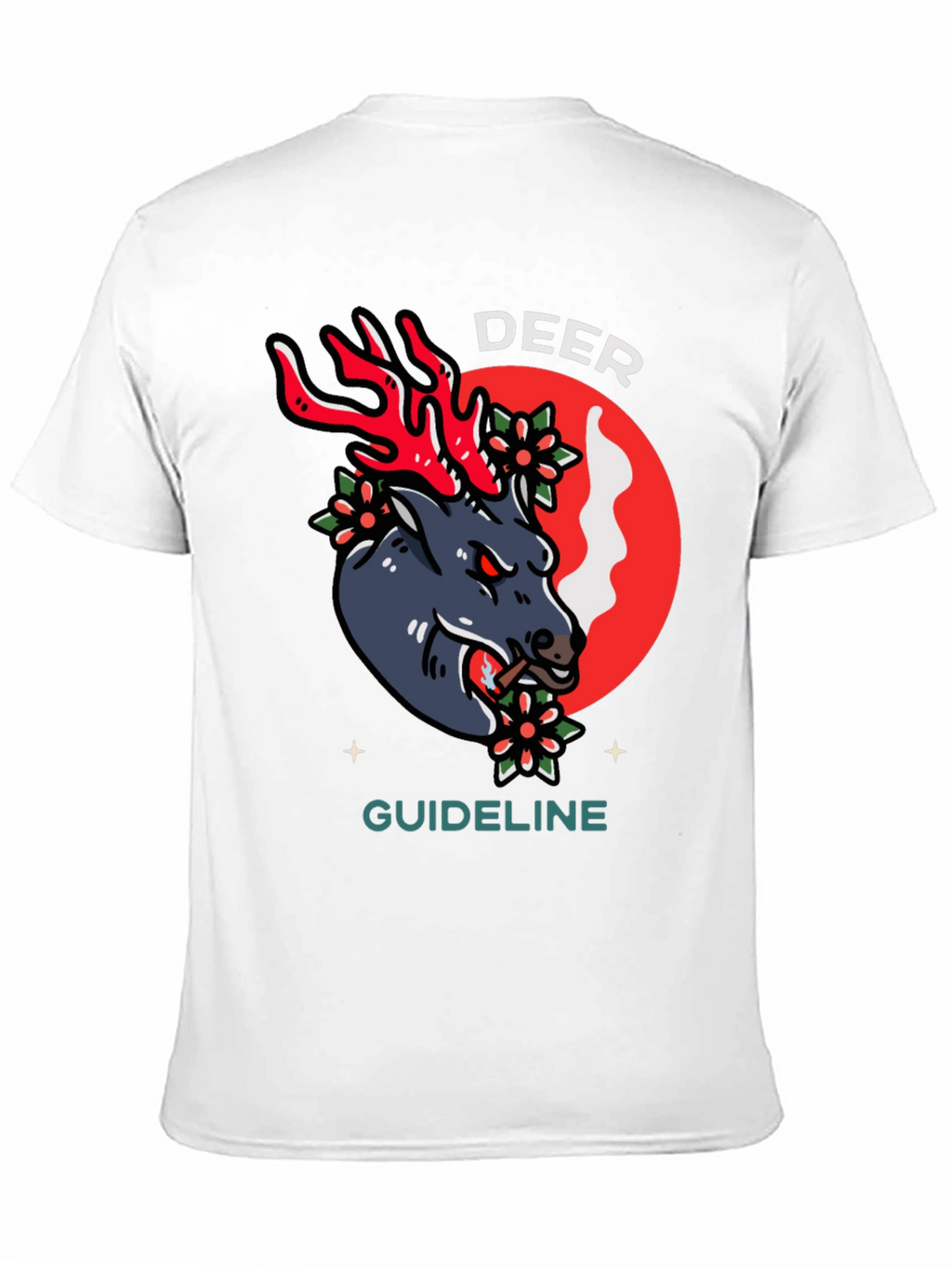Deer Guideline Graphic Tee - Black Cotton T-Shirt