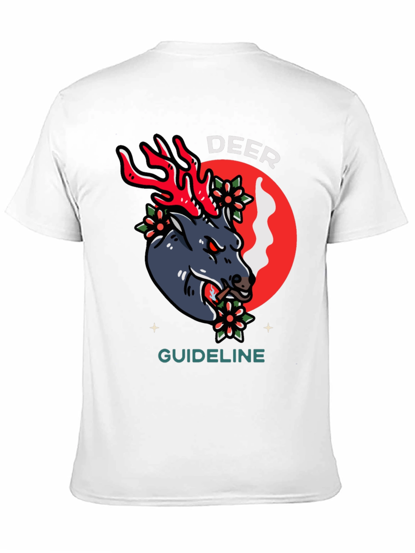 Deer Guideline Graphic Tee - Black Cotton T-Shirt
