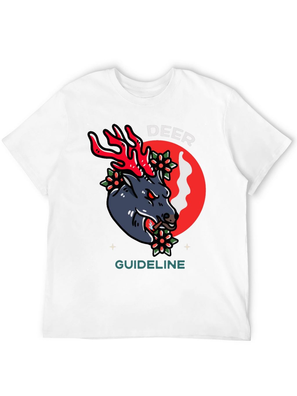 Deer Guideline Graphic Tee - Black Cotton T-Shirt