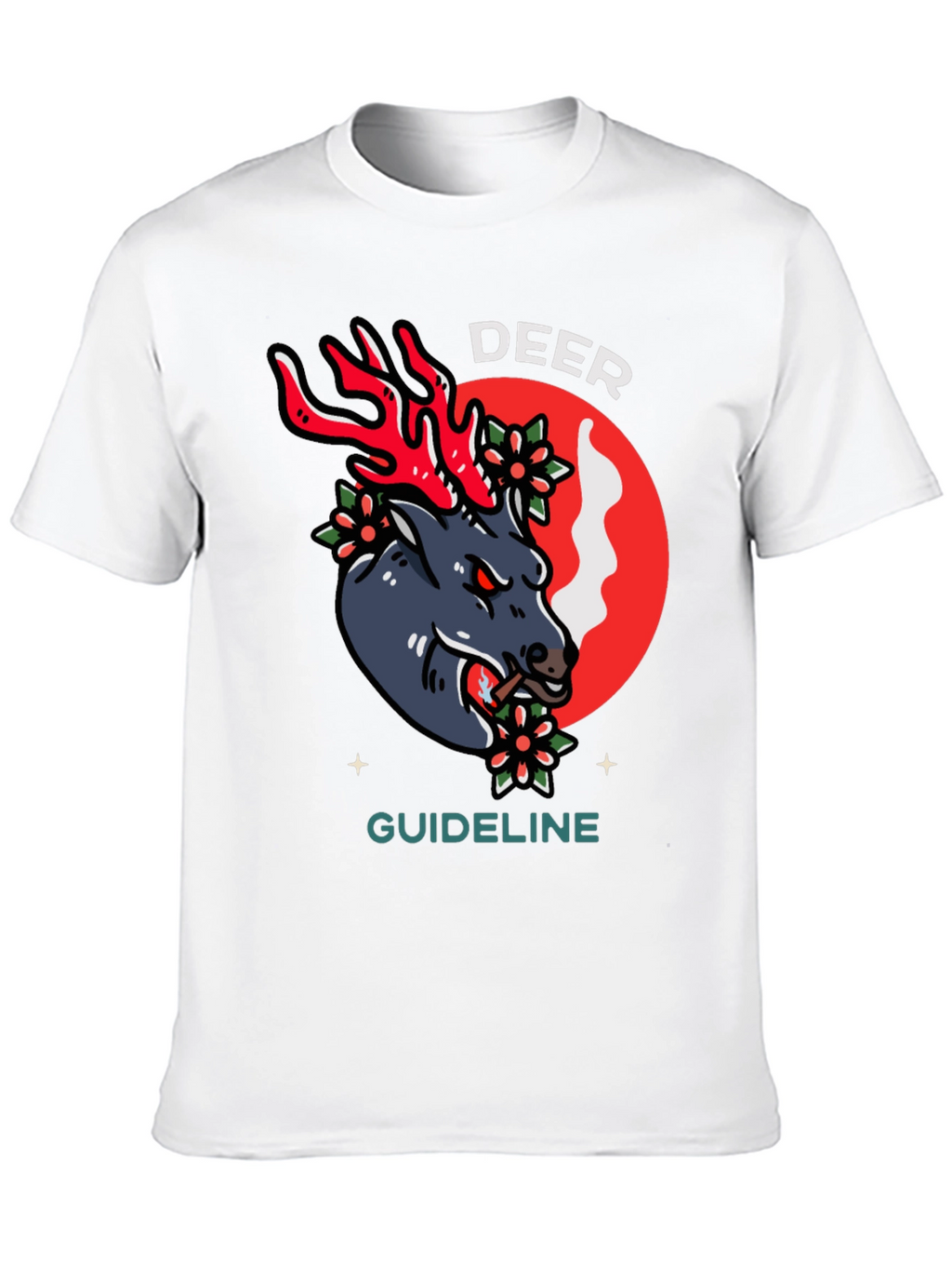 Deer Guideline Graphic Tee - Black Cotton T-Shirt