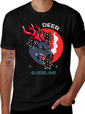 Deer Guideline Graphic Tee - Black Cotton T-Shirt