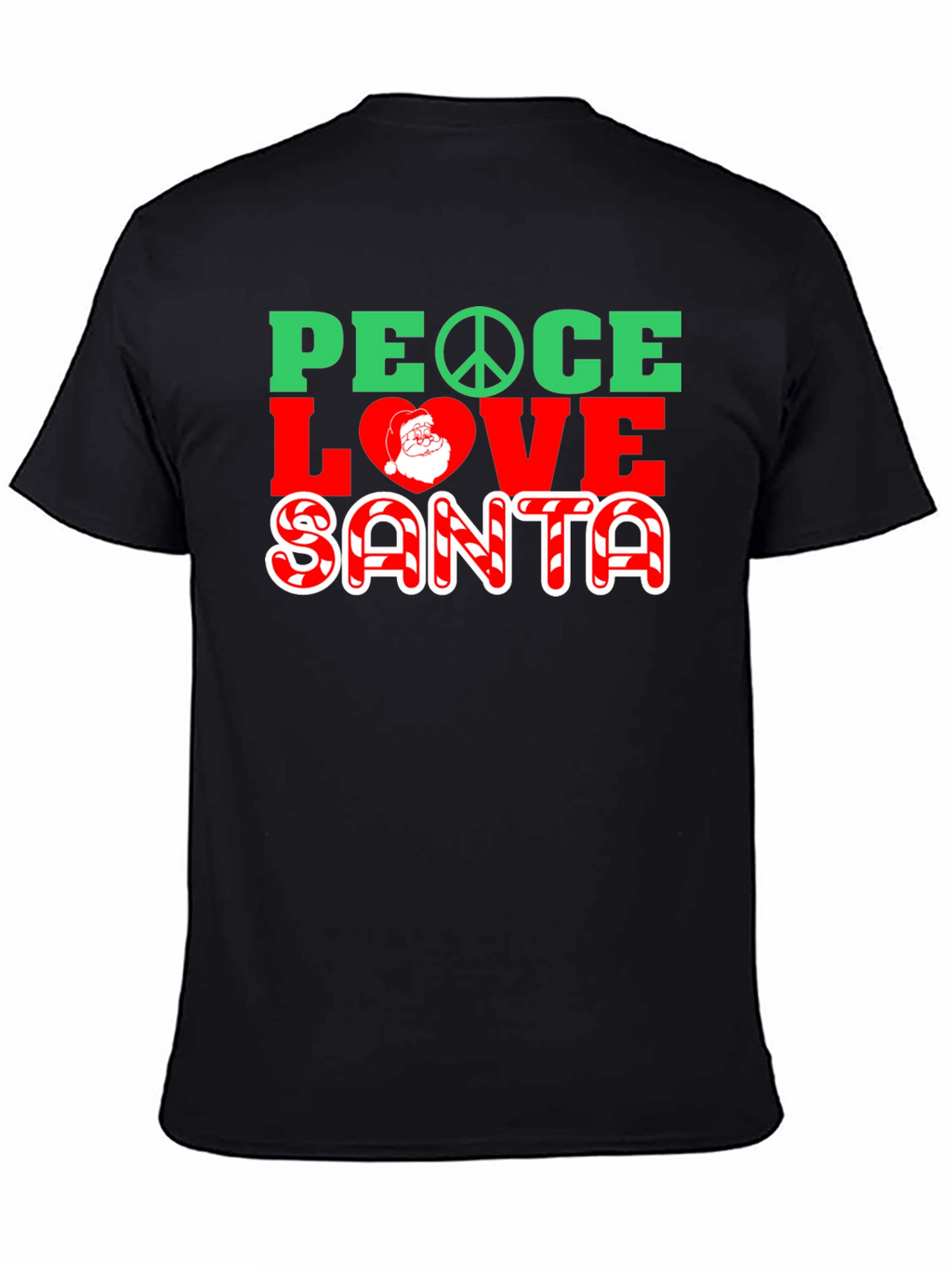 Peace Love Santa Christmas Graphic T-Shirt