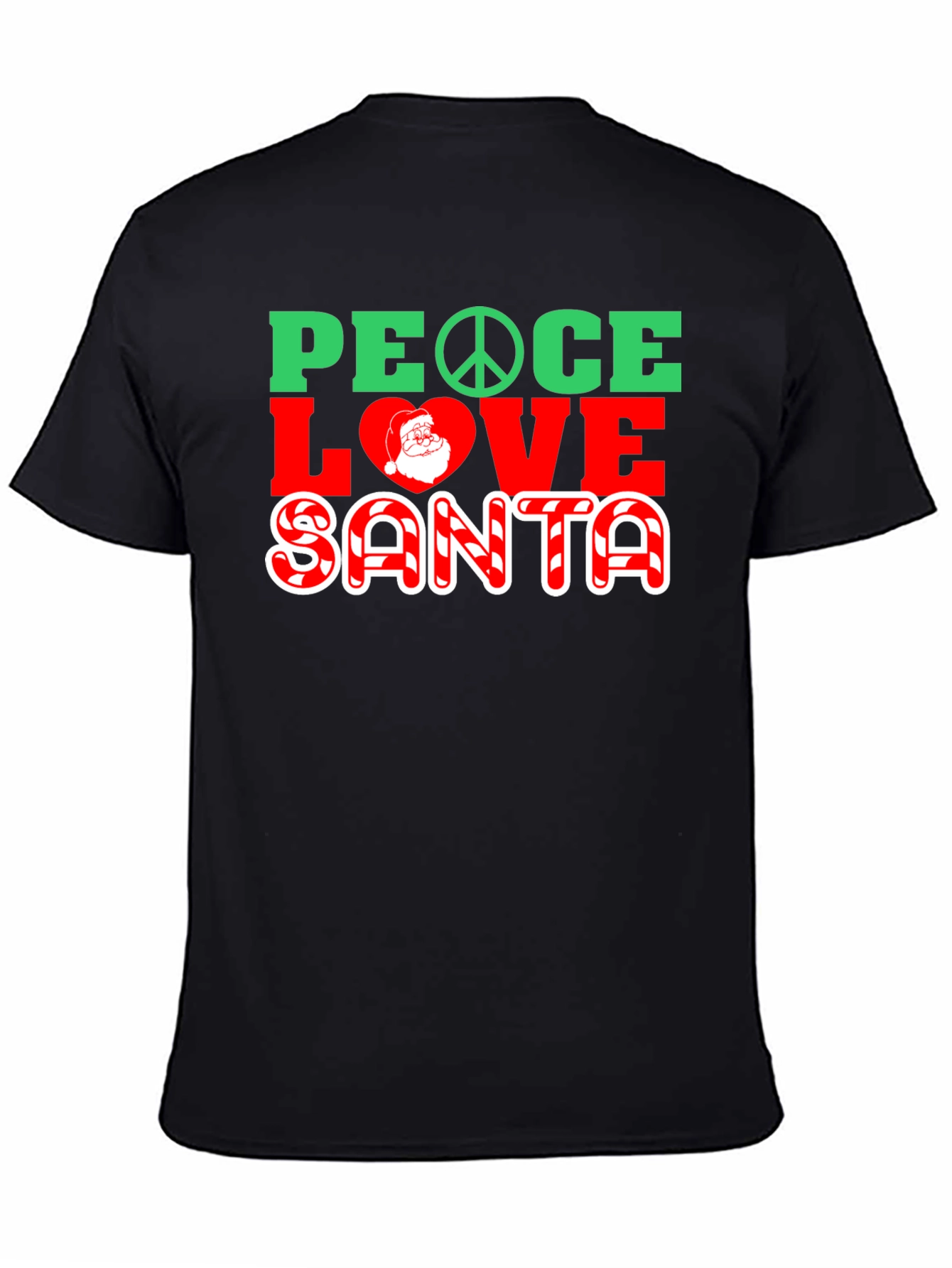 Peace Love Santa Christmas Graphic T-Shirt