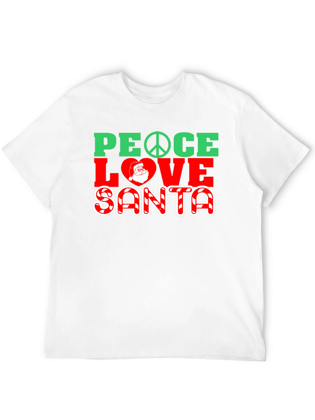 Peace Love Santa Christmas Graphic T-Shirt