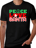Peace Love Santa Christmas Graphic T-Shirt