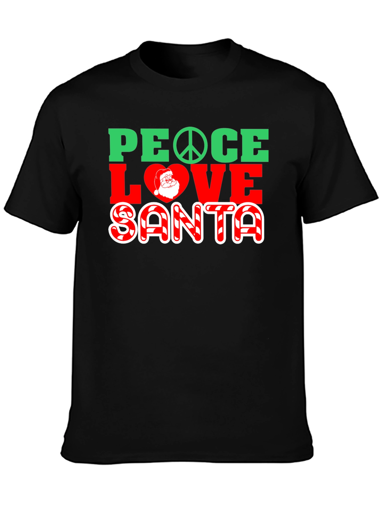 Peace Love Santa Christmas Graphic T-Shirt