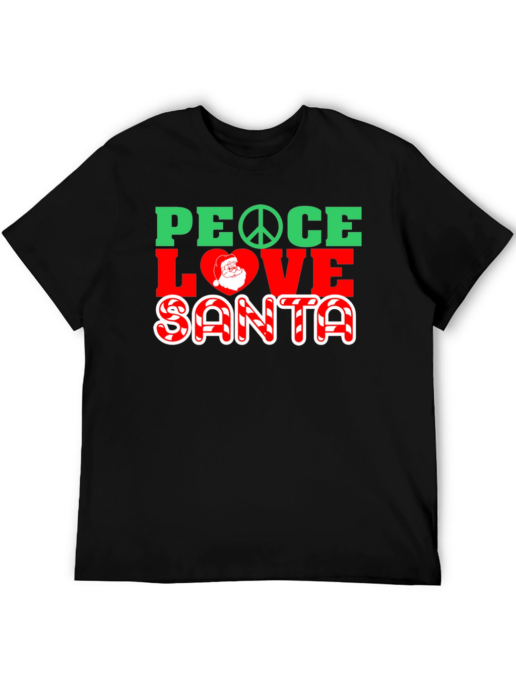 Peace Love Santa Christmas Graphic T-Shirt