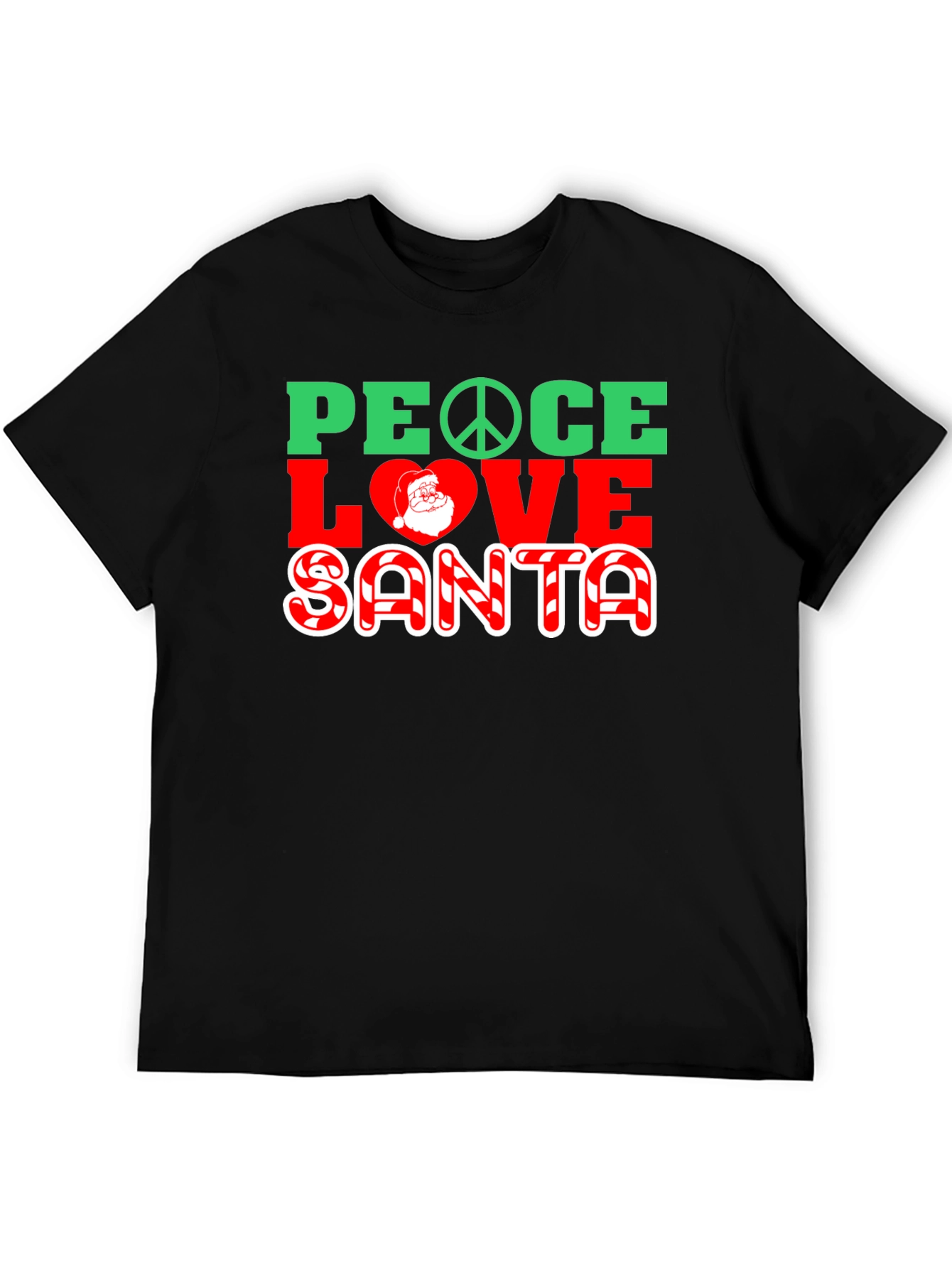 Peace Love Santa Christmas Graphic T-Shirt