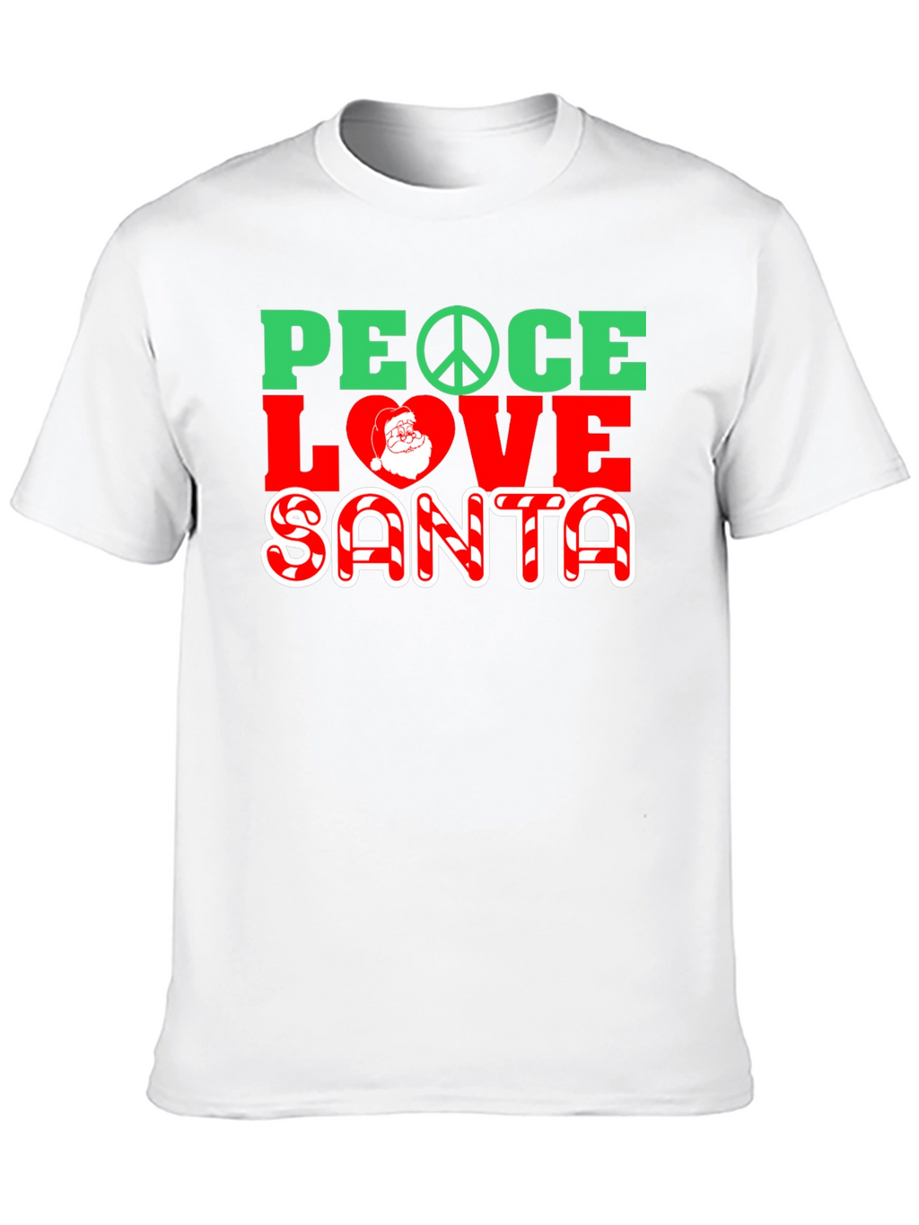 Peace Love Santa Christmas Graphic T-Shirt