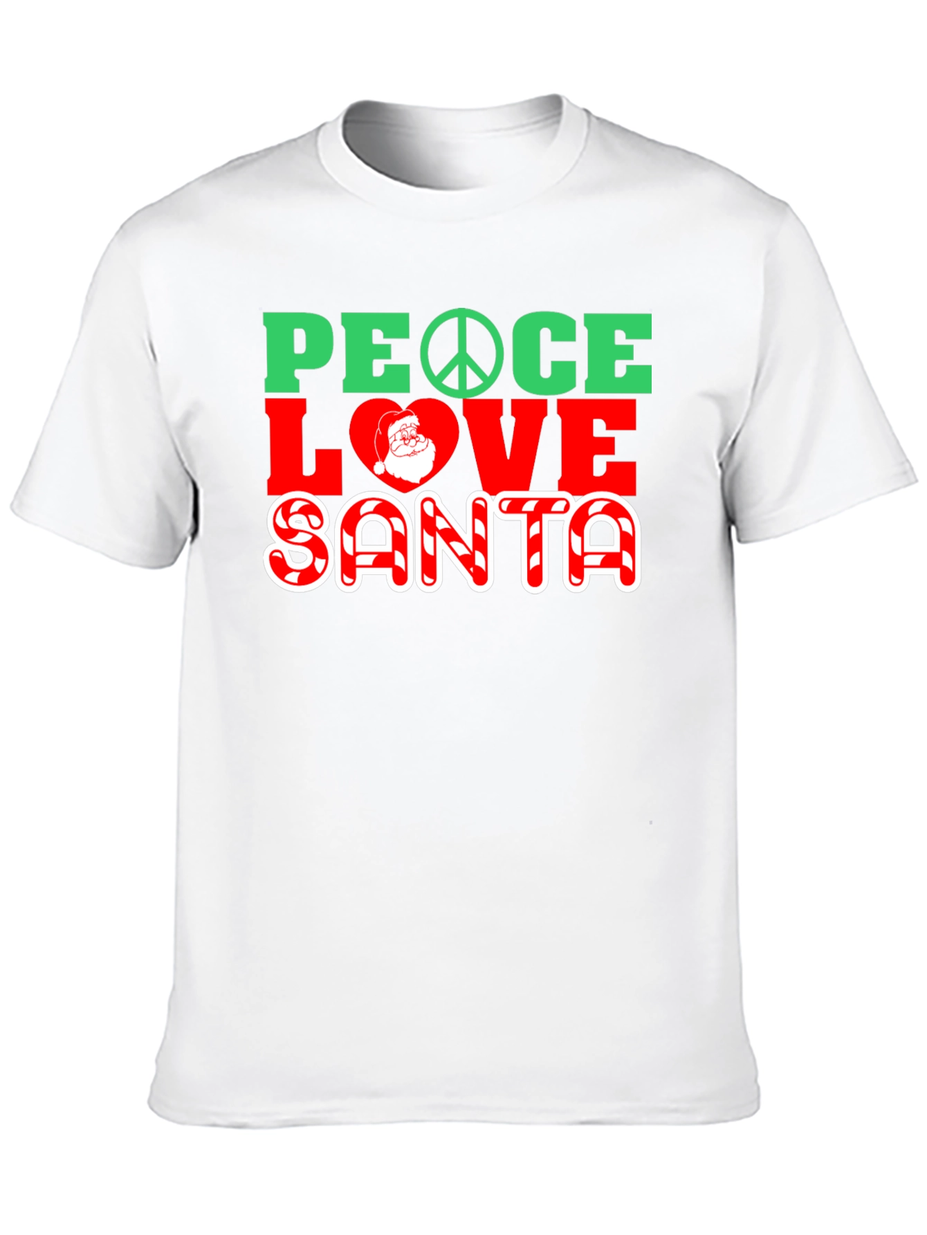 Peace Love Santa Christmas Graphic T-Shirt