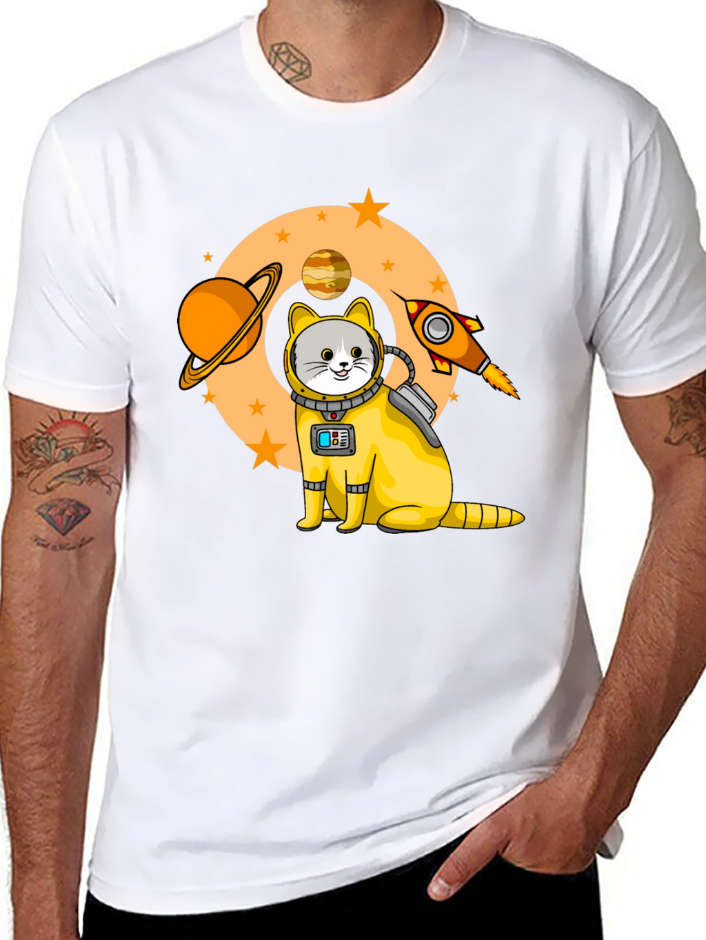 Astronaut Cat T-Shirt - Space Explorer Tee