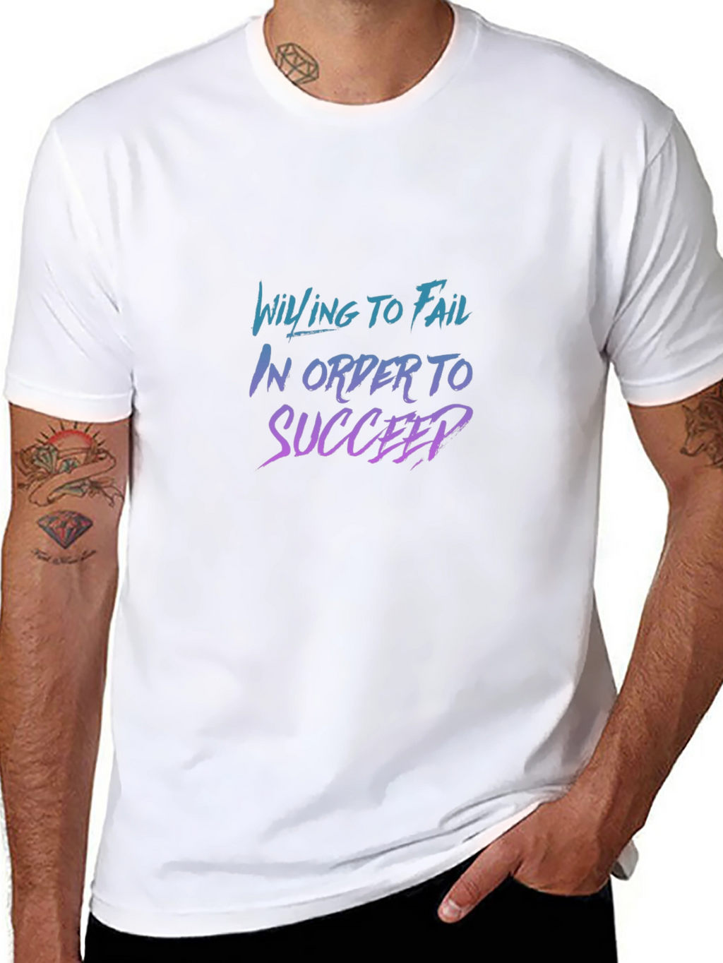 Willing to Fail Graphic Tee - Motivational Black T-Shirt