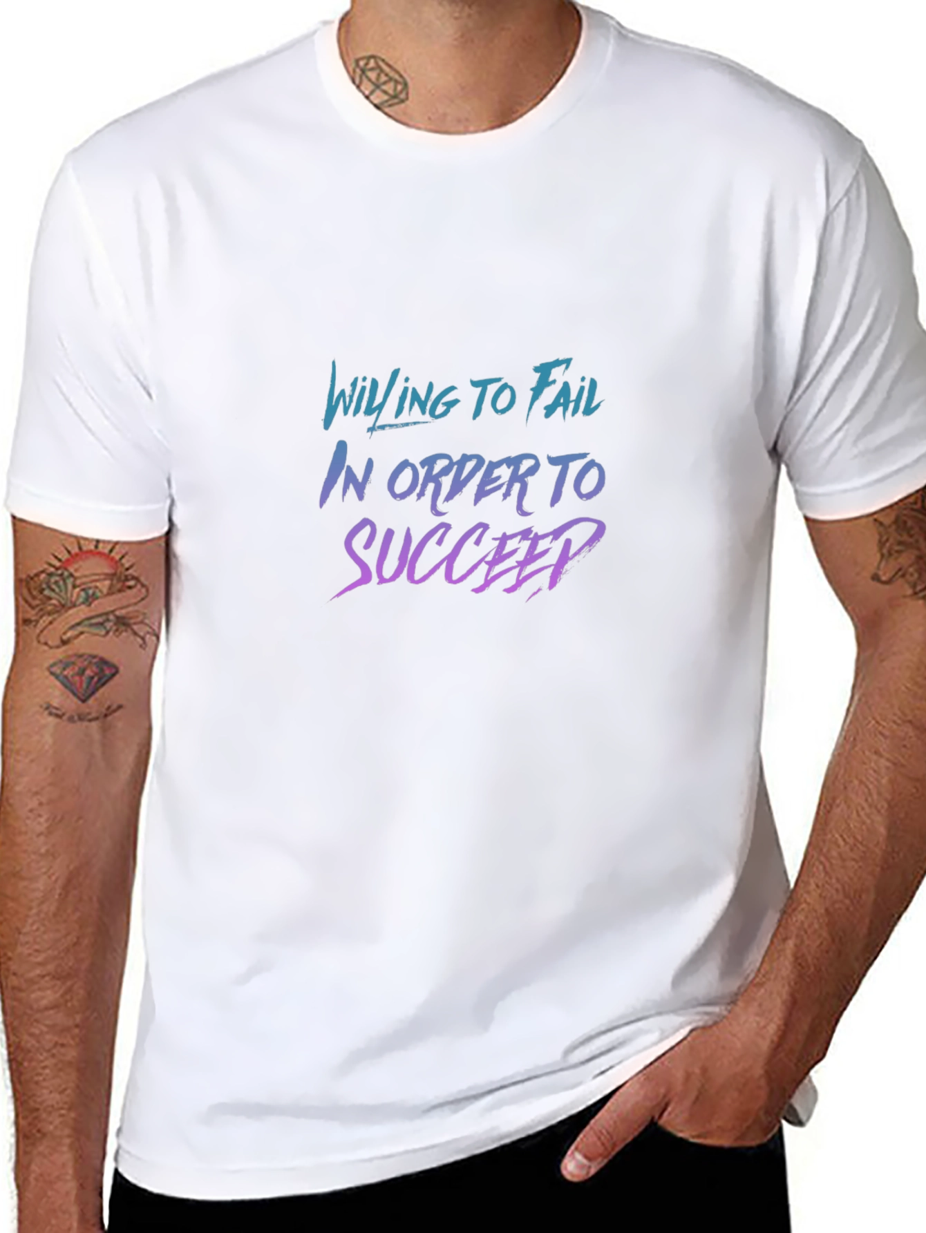 Willing to Fail Graphic Tee - Motivational Black T-Shirt