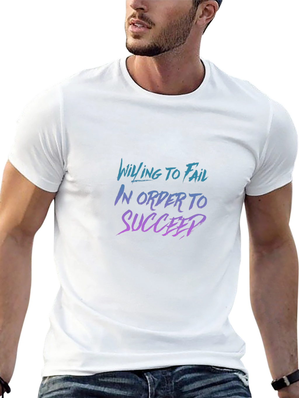 Willing to Fail Graphic Tee - Motivational Black T-Shirt