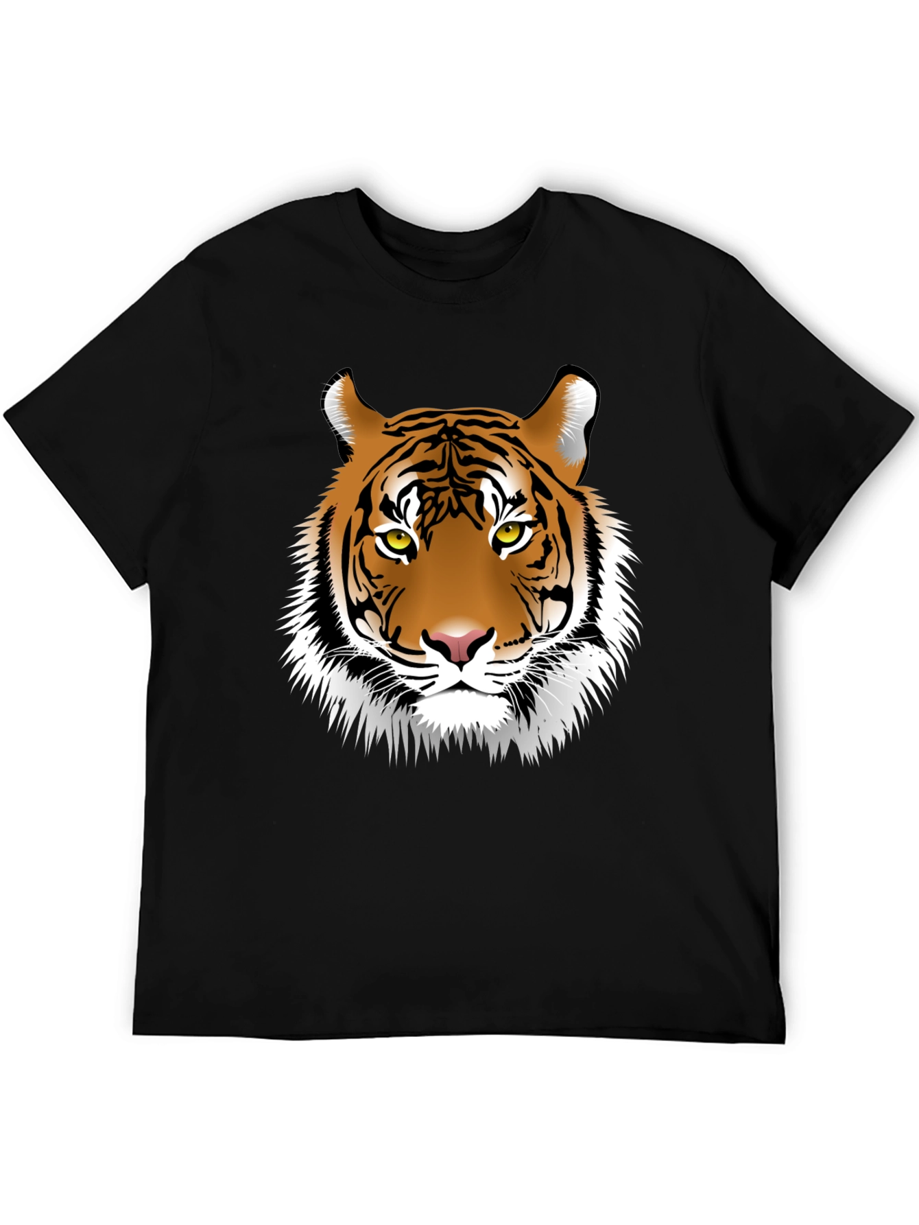 Tiger Graphic Print Black Mens T-Shirt