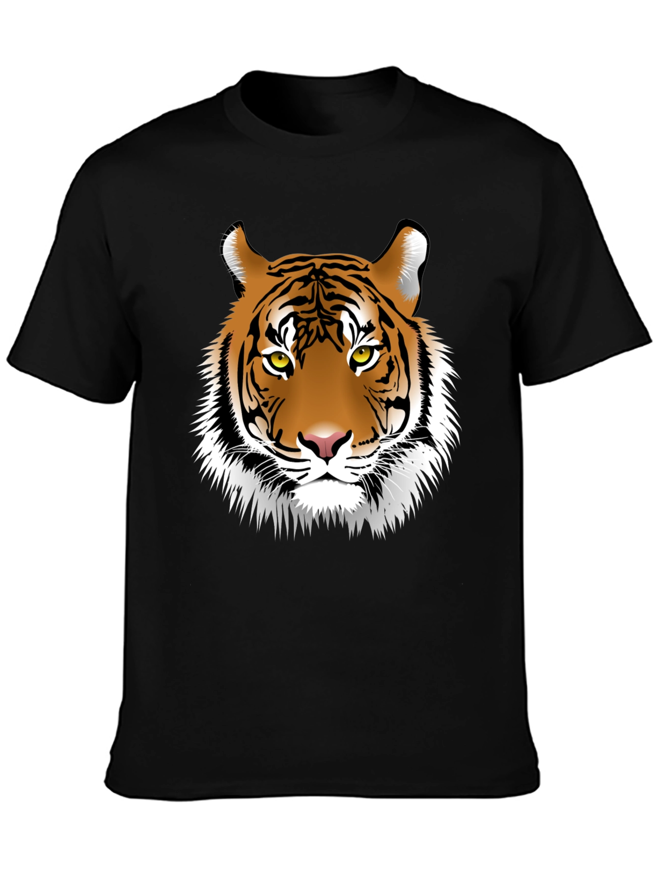 Tiger Graphic Print Black Mens T-Shirt