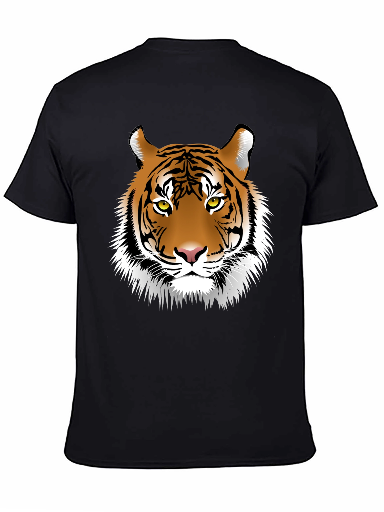 Tiger Graphic Print Black Mens T-Shirt