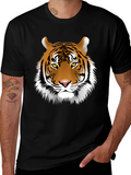 Tiger Graphic Print Black Mens T-Shirt
