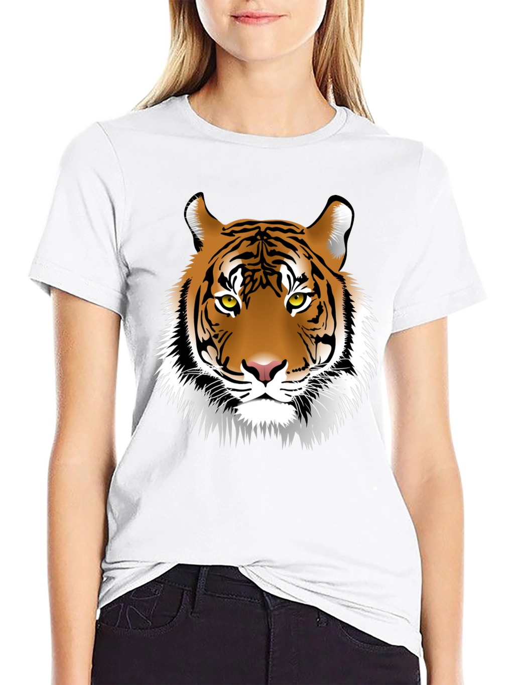 Tiger Graphic Print Black Mens T-Shirt