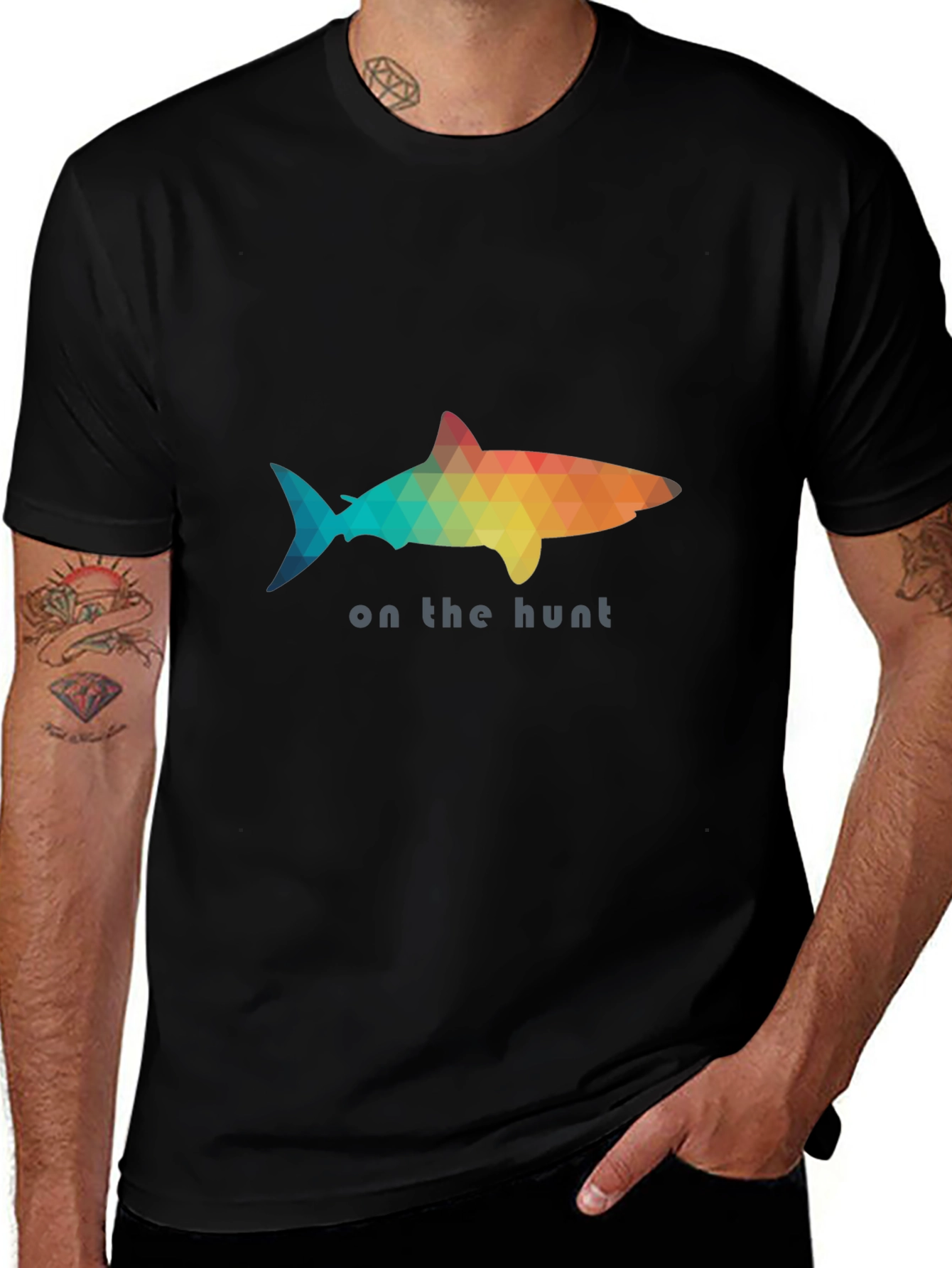 On the Hunt Shark T-Shirt - Poly Art Design