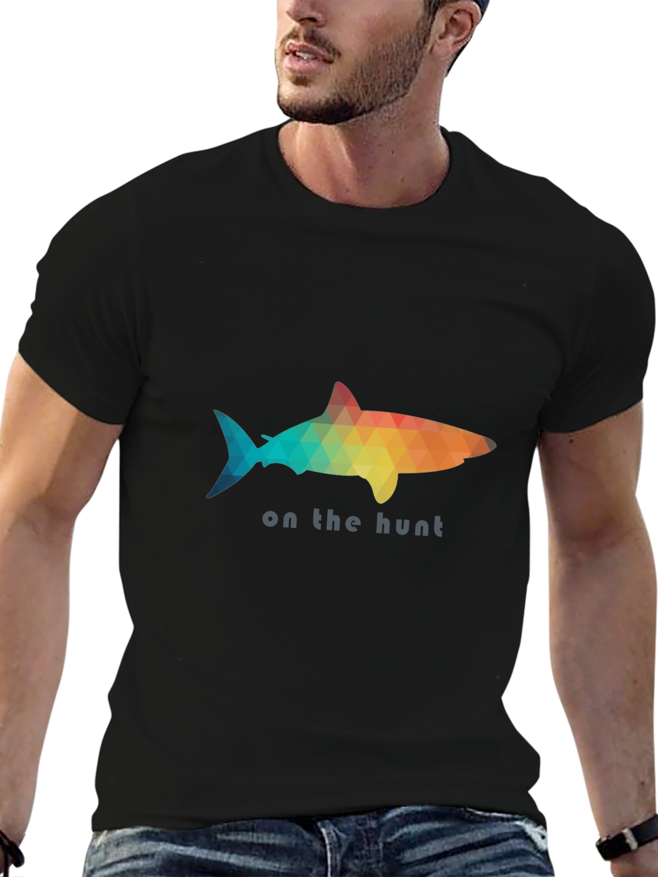 On the Hunt Shark T-Shirt - Poly Art Design
