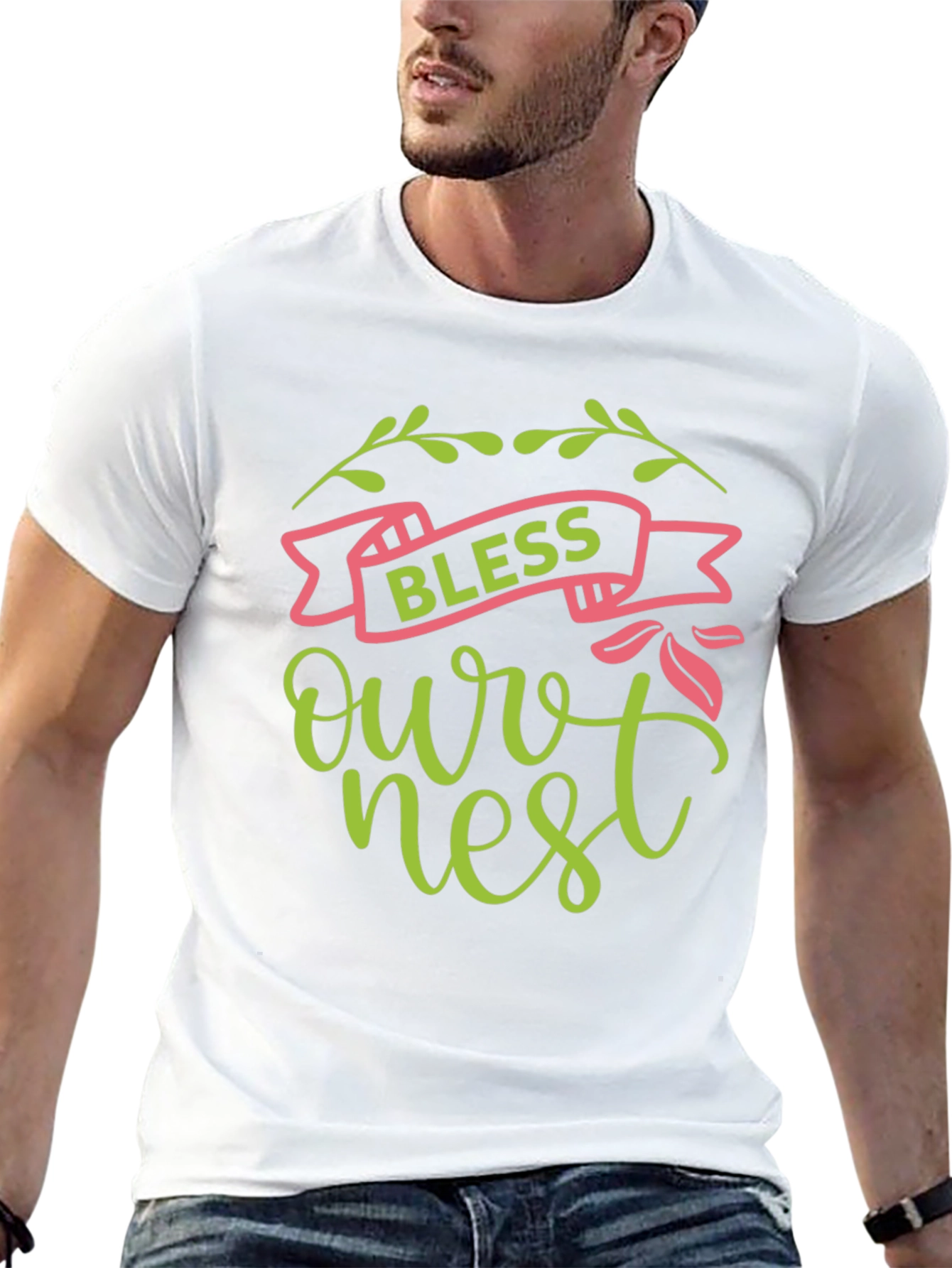 Bless Our Nest Graphic Tee - Black