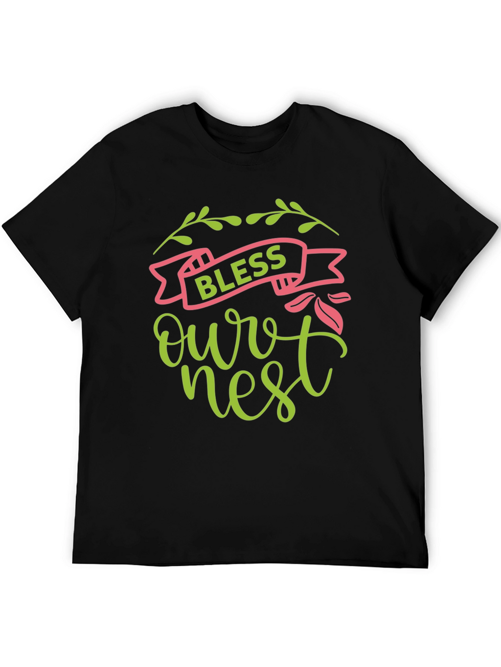 Bless Our Nest Graphic Tee - Black
