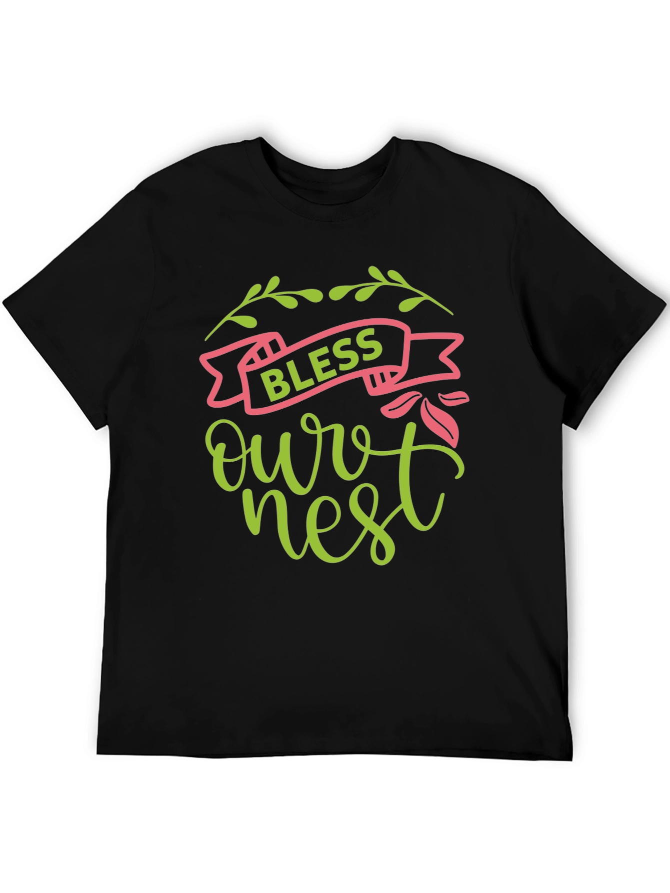 Bless Our Nest Graphic Tee - Black