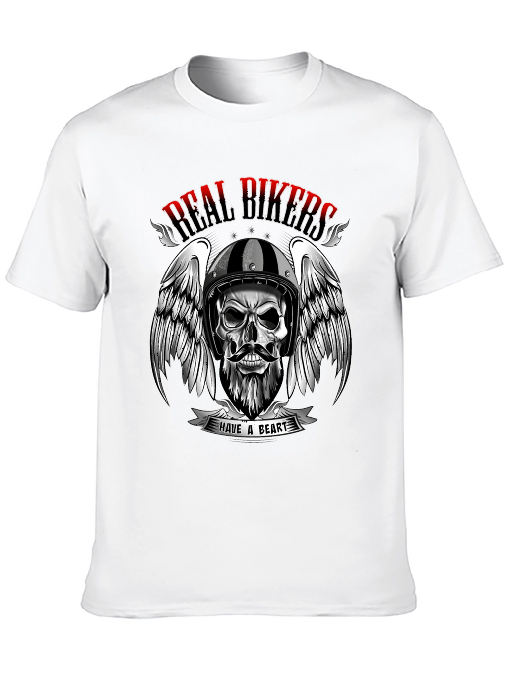 Real Bikers Skull Graphic T-Shirt