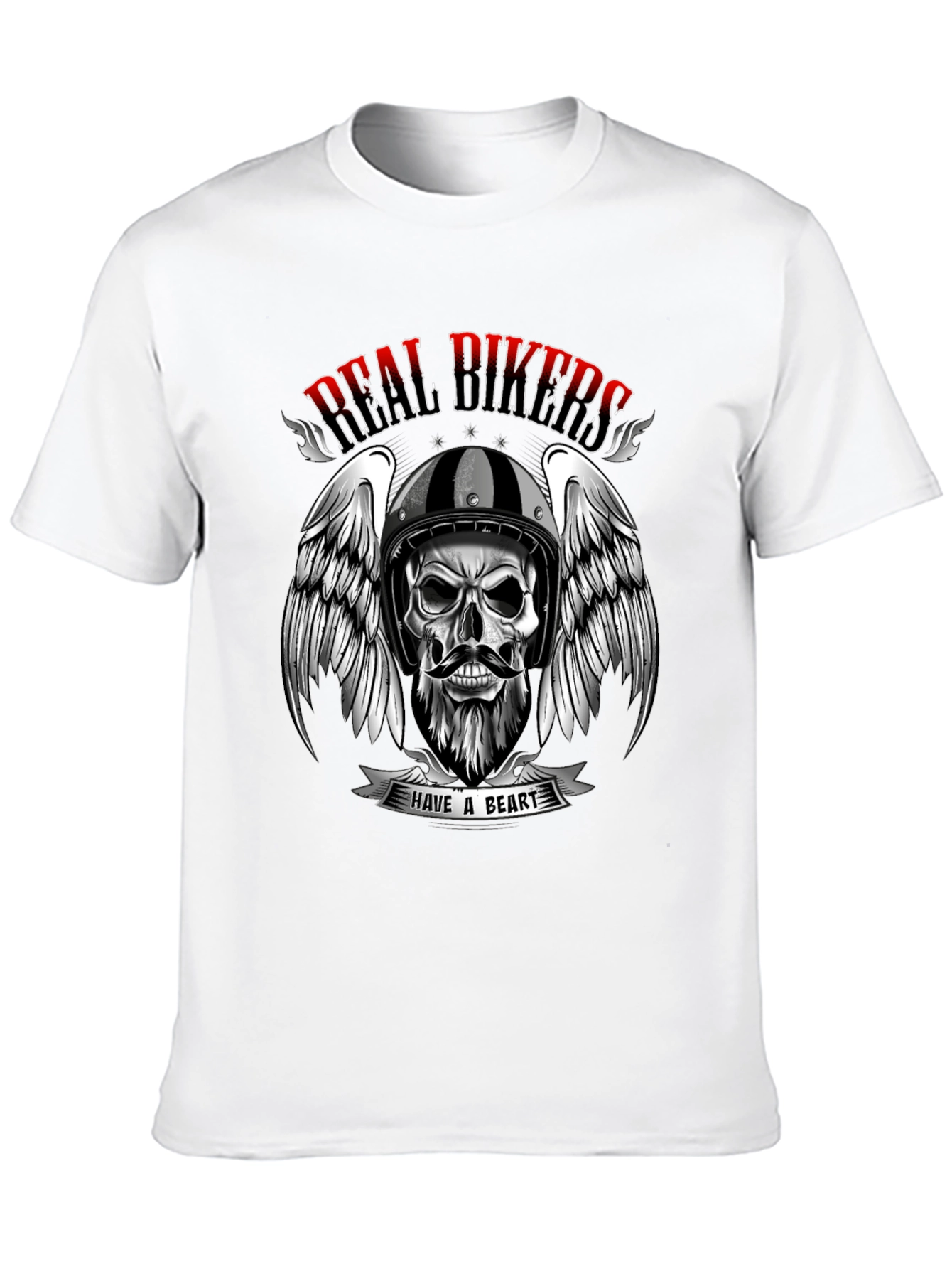 Real Bikers Skull Graphic T-Shirt