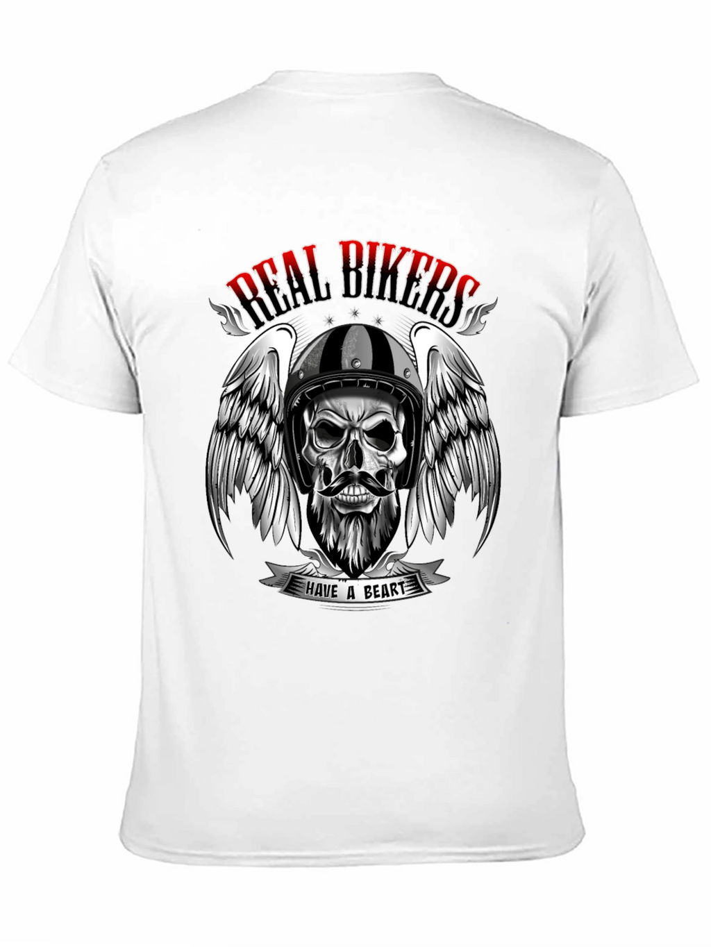 Real Bikers Skull Graphic T-Shirt