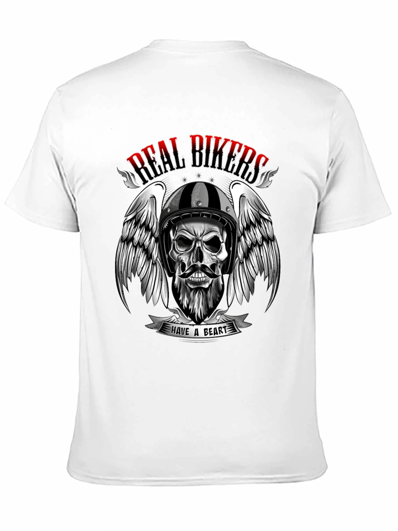 Real Bikers Skull Graphic T-Shirt