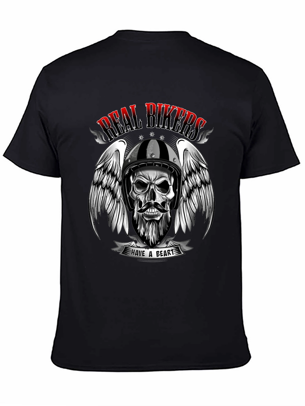 Real Bikers Skull Graphic T-Shirt