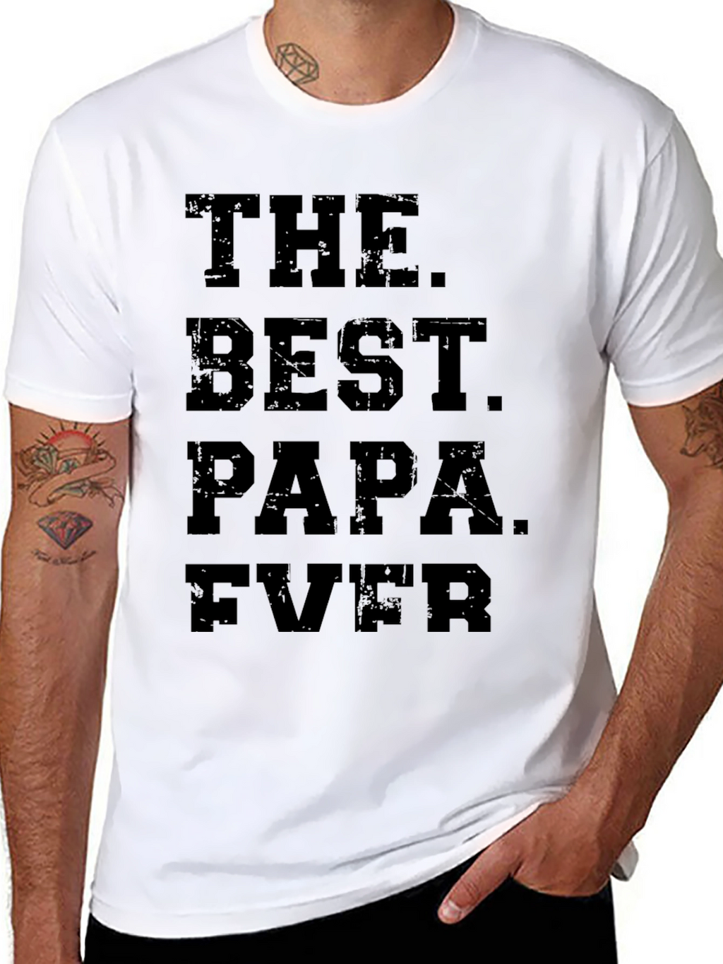 The Best Papa Ever Black Graphic Tee