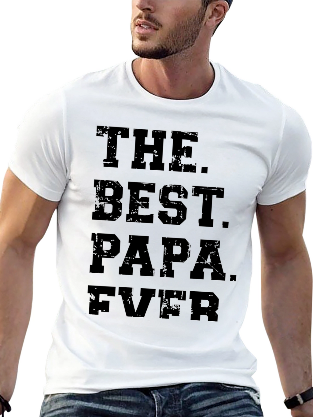 The Best Papa Ever Black Graphic Tee