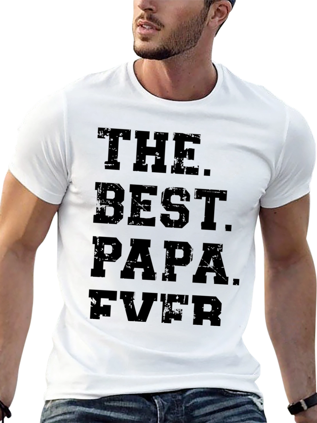 The Best Papa Ever Black Graphic Tee