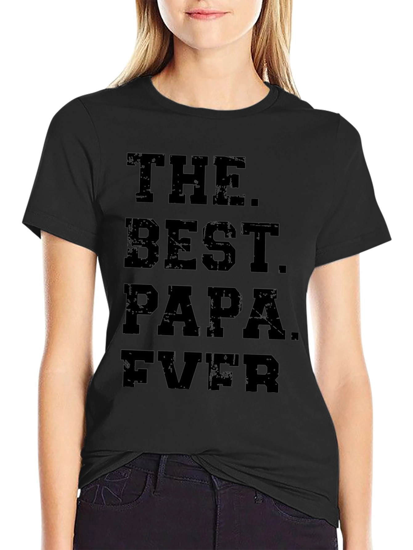 The Best Papa Ever Black Graphic Tee