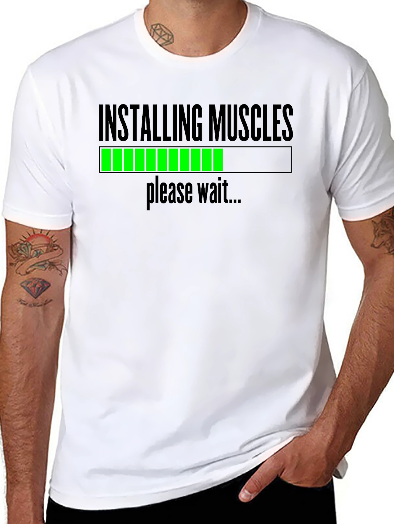 Installing Muscles Funny Workout T-Shirt