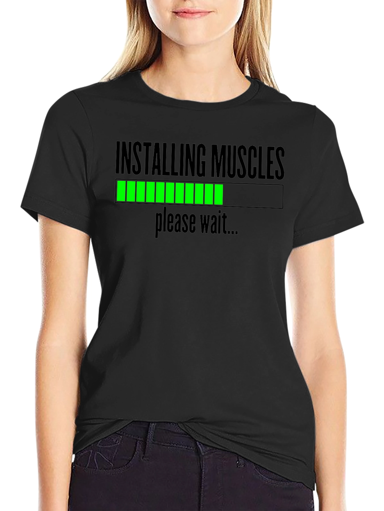 Installing Muscles Funny Workout T-Shirt