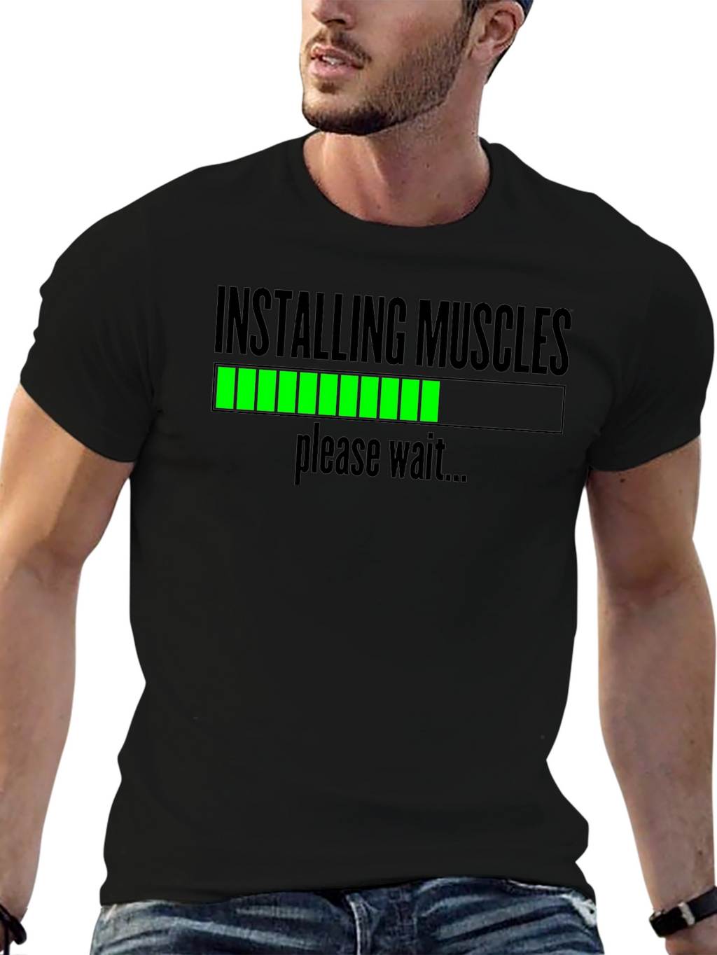 Installing Muscles Funny Workout T-Shirt