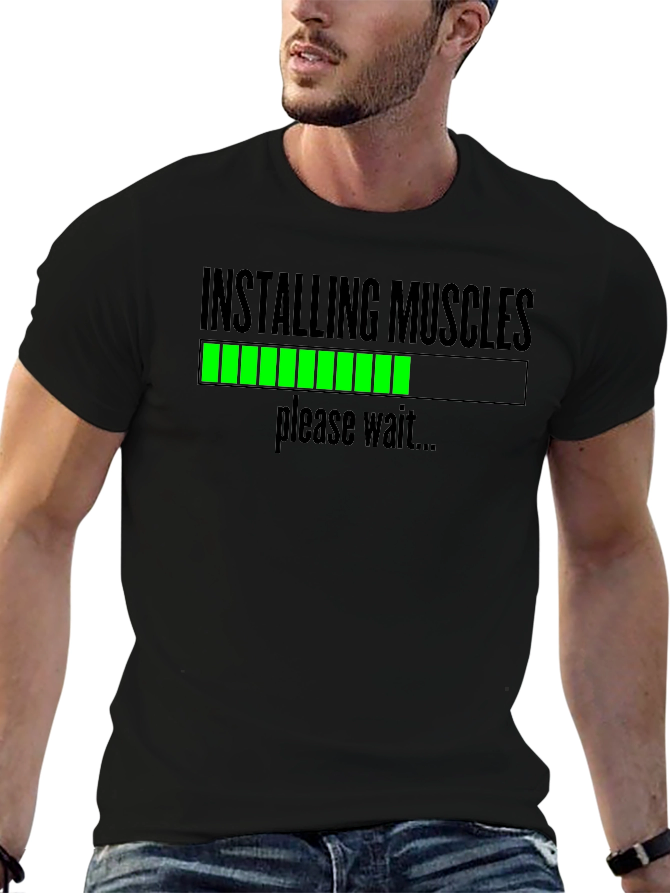 Installing Muscles Funny Workout T-Shirt