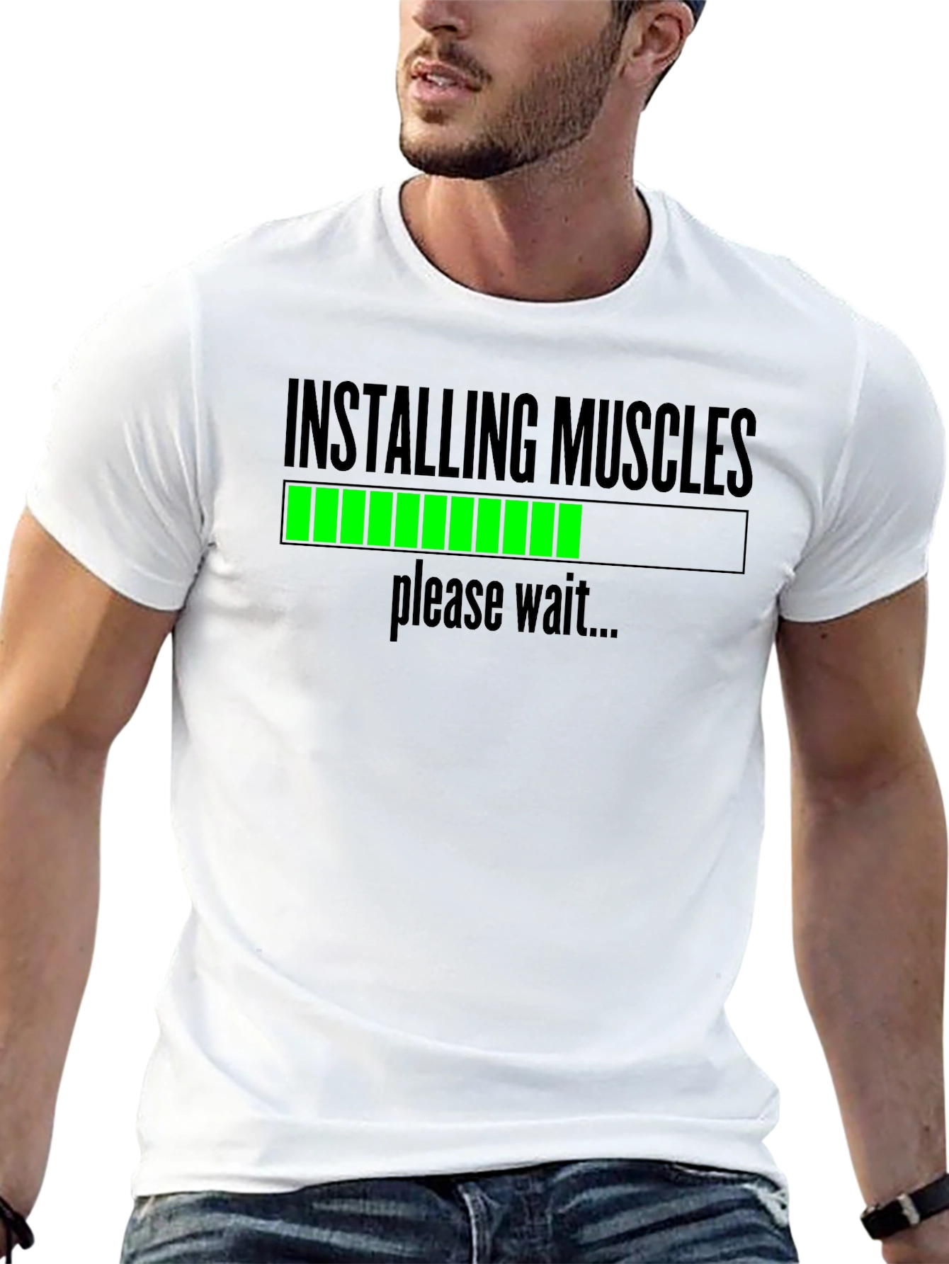 Installing Muscles Funny Workout T-Shirt