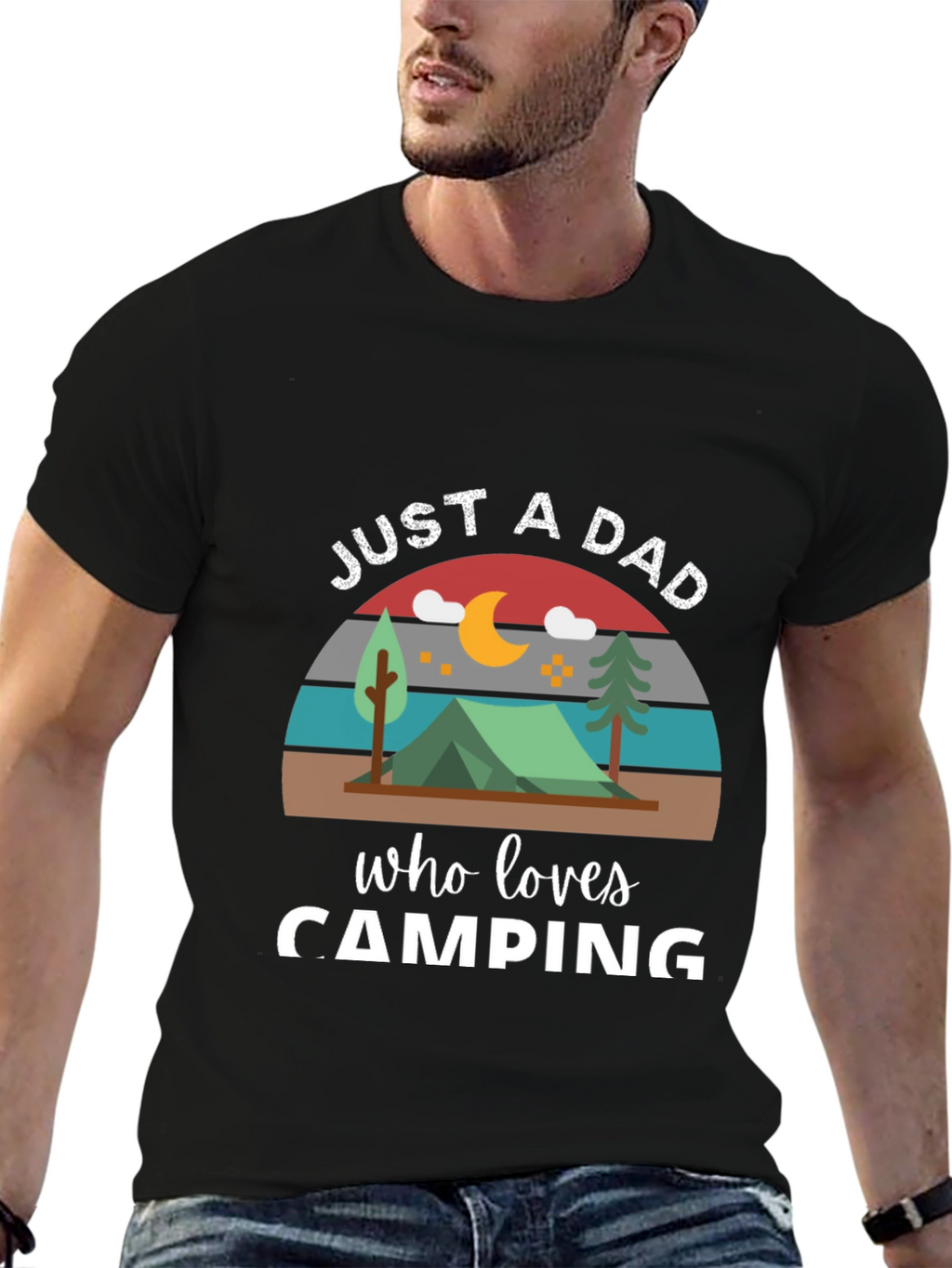 Just a Dad Who Loves Camping T-Shirt