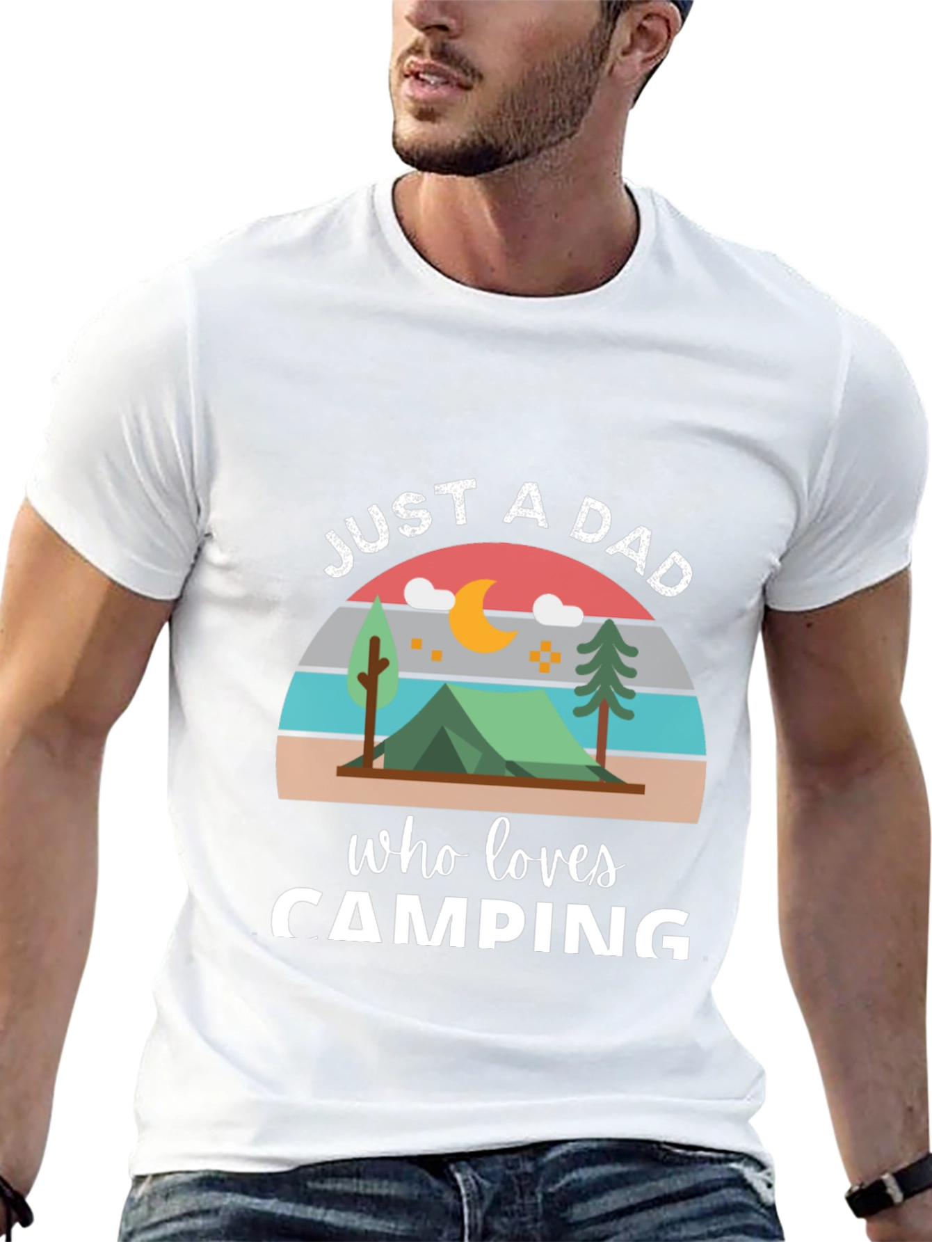 Just a Dad Who Loves Camping T-Shirt