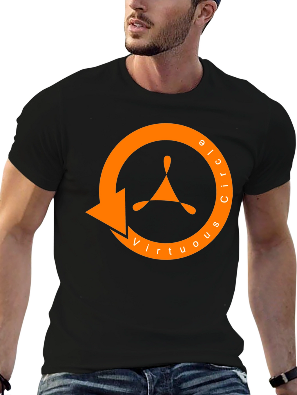 Virtuous Circle Graphic Tee - Premium Black Cotton T-Shirt