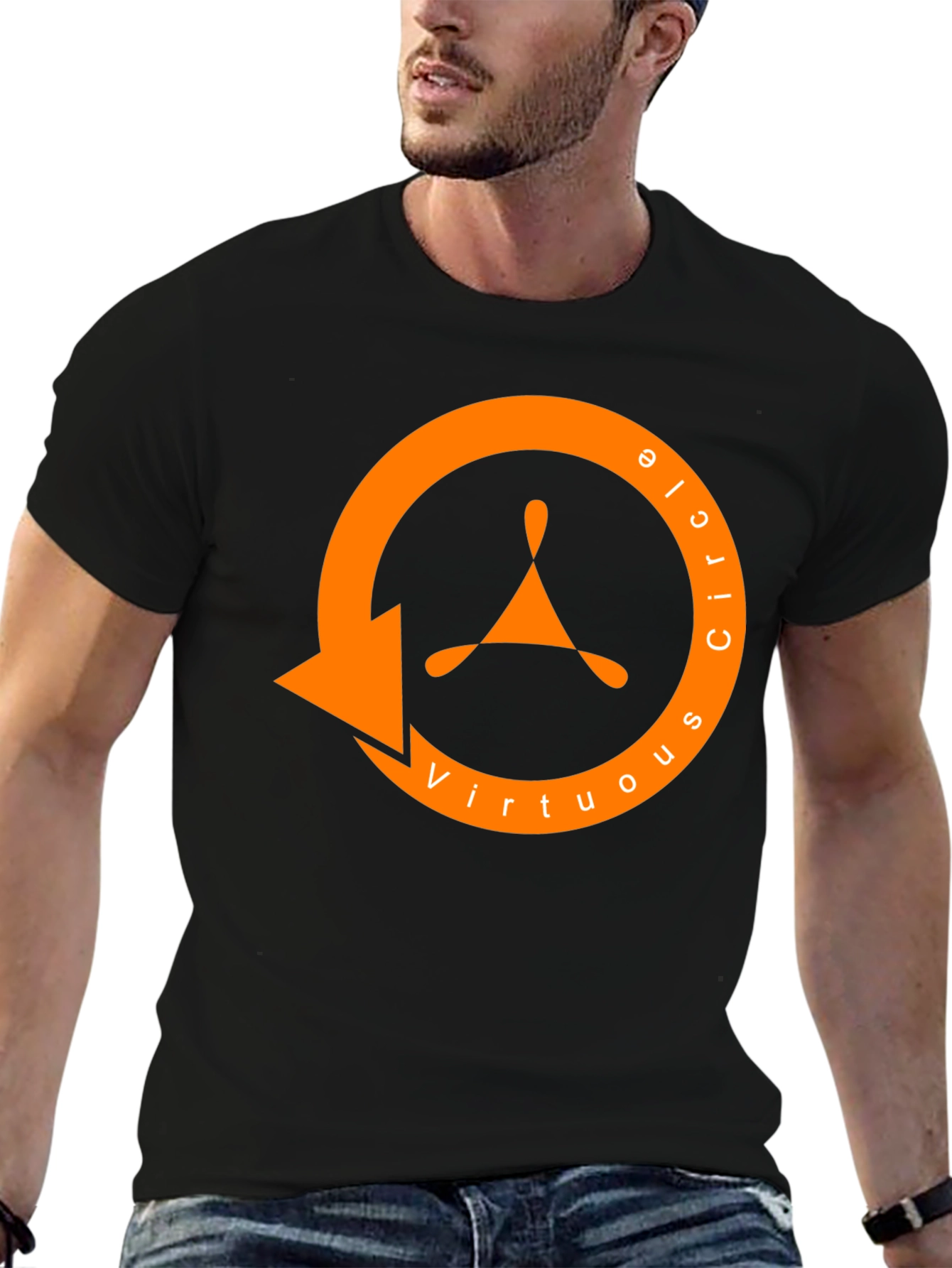 Virtuous Circle Graphic Tee - Premium Black Cotton T-Shirt