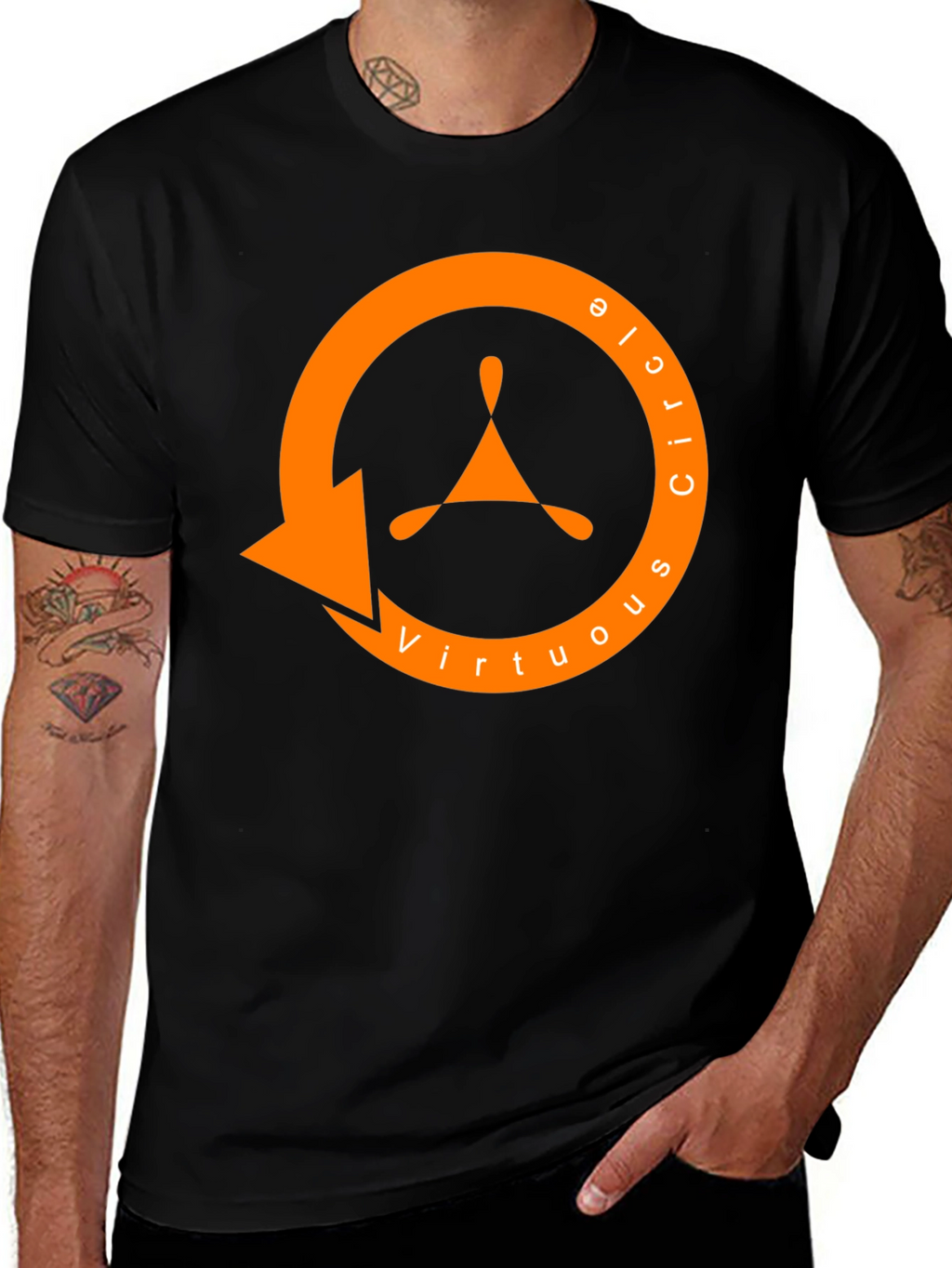 Virtuous Circle Graphic Tee - Premium Black Cotton T-Shirt